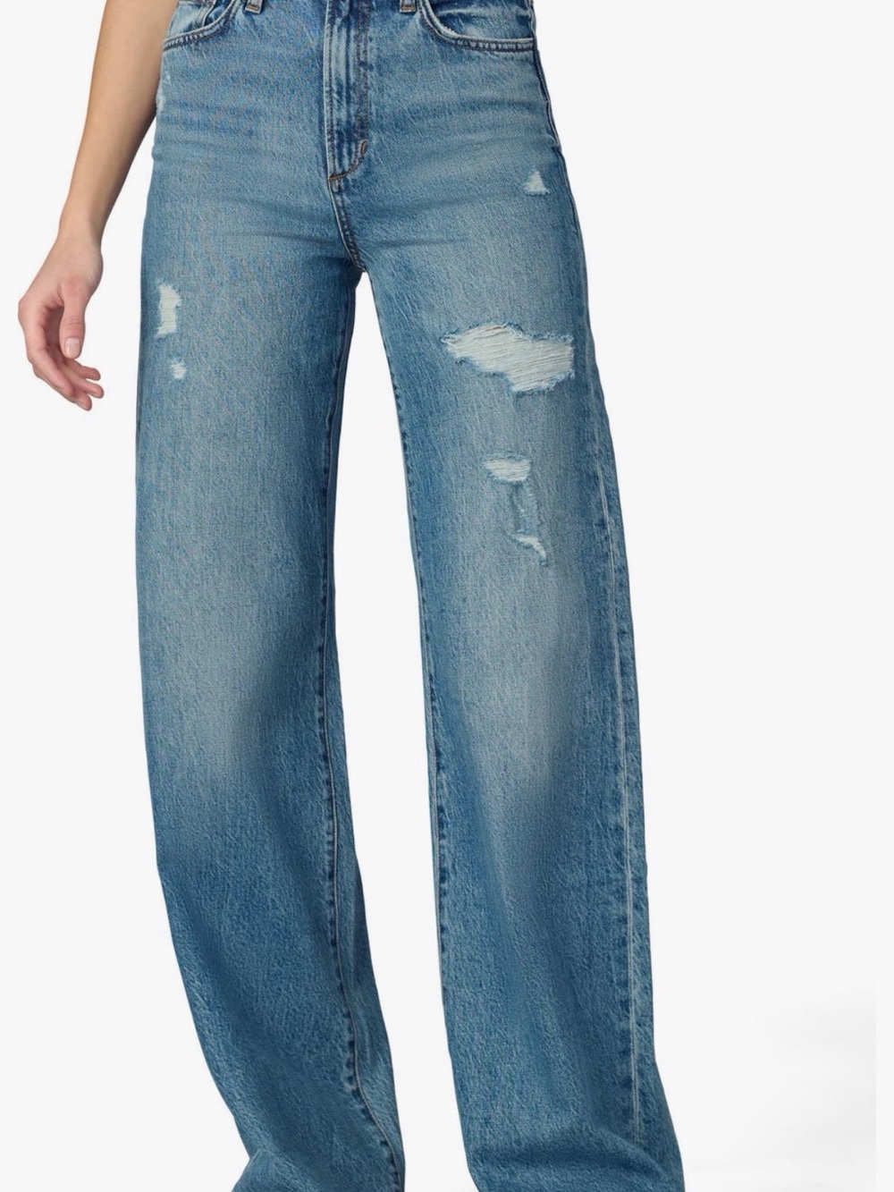 Joe's Jeans The Mia Wide-Leg Distressed Denim